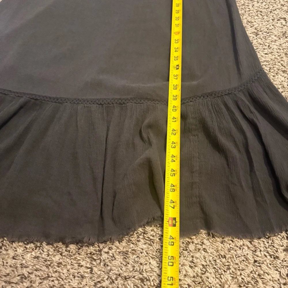 Aerie Summer Maxi Dress Tier Ruffle Hem Spaghetti Straps Gray Womens Size Medium - Picture 5 of 11